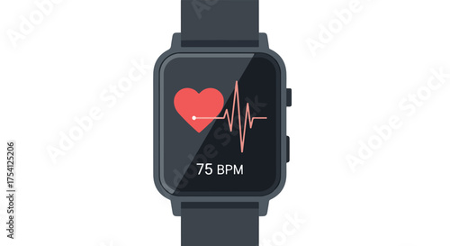 Digital health monitoring using a smartwatch with a heart rate display for fitness enthusiasts and healthcare management