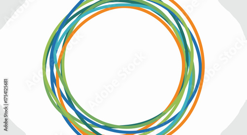 Abstract Colorful Circles Creating a Frame on a White Background