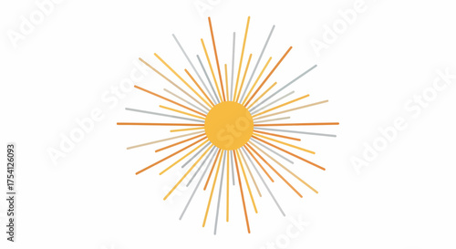 Abstract Sunburst Design In Warm Earth Tone Color Palette