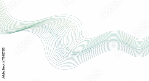 Elegant Wavy Lines Backdrop In Light Green And Blue Tones