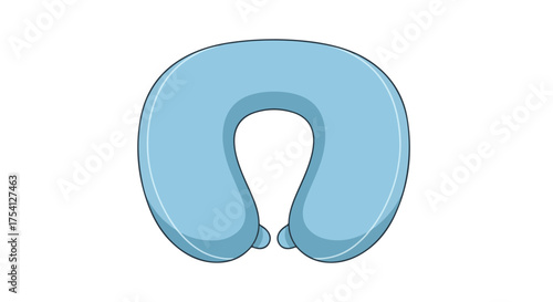 Light blue travel neck pillow offering comfort and support for restful journeys and relaxation during transportation adventures