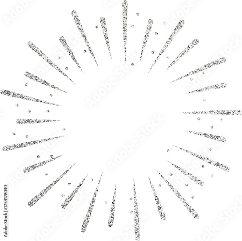 Silver Glitter Firework Sparkler Explosion