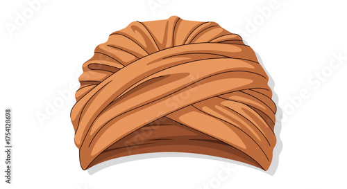 Elegant traditional turban headdress, representing cultural heritage and distinct ethnic adornment style, showcasing its intricate design and