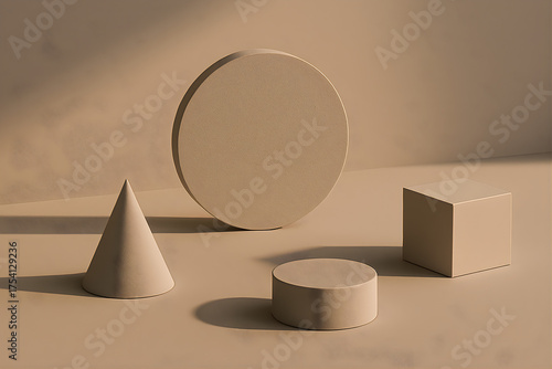 Minimal Futuristic Geometric Shadows on Smooth Surface