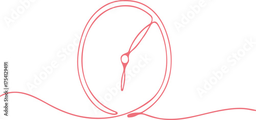 Continuous line drawing of a clock vector illustration for time management concepts isolated on whit