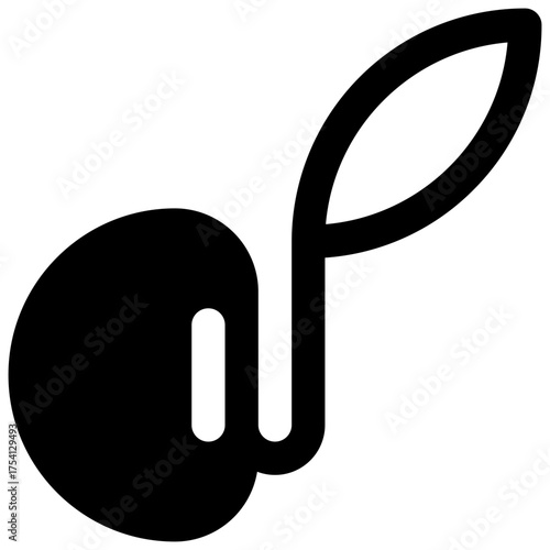 Botany. Outlined stroke vector icon with black-filled details.