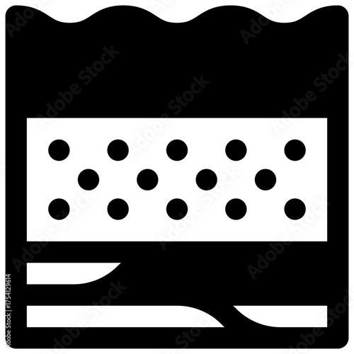 Soil science. Outlined stroke vector icon with black-filled details.
