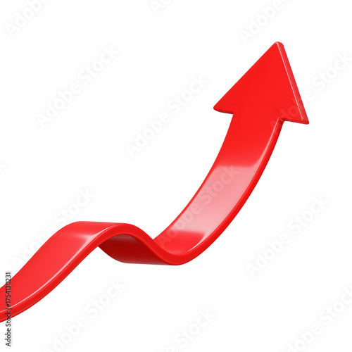 3d red arrow going up transparent background png clipart