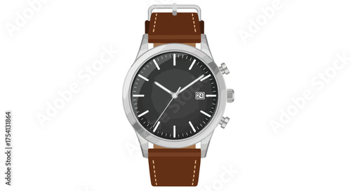 Classic wristwatch with leather strap: A timeless accessory for modern individuals seeking subtle elegance and impeccable timekeeping