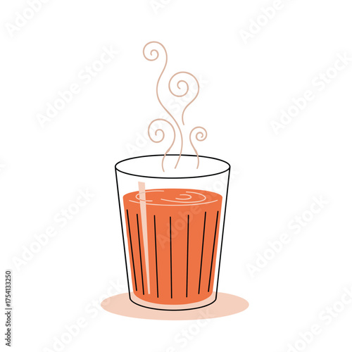 A delicious cup of steaming hot spiced tea with a hint of cinnamon and ginger.
