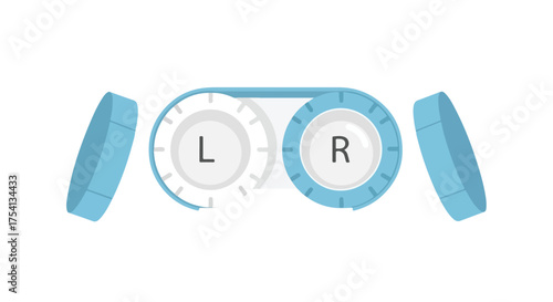 Illustrated contact lens case for daily use, ensuring hygiene and proper storage for comfortable and clear vision routine maintenance