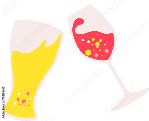 New Year Champagne Glasses Toast
