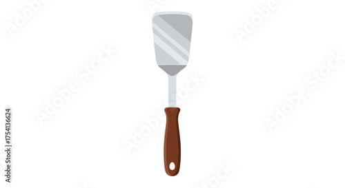 Illustration of a culinary kitchen spatula tool on a white background designed for mixing and turning food during cooking in culinary themes