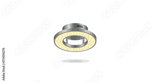 Modern Circular LED Ceiling Light Fixture on White Backdrop Offering Energy Efficiency, Style, and Advanced Technology