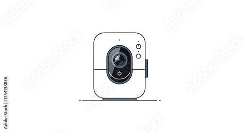 Illustration of a contemporary minimalist home security camera design for enhanced safety and modern lifestyle applications