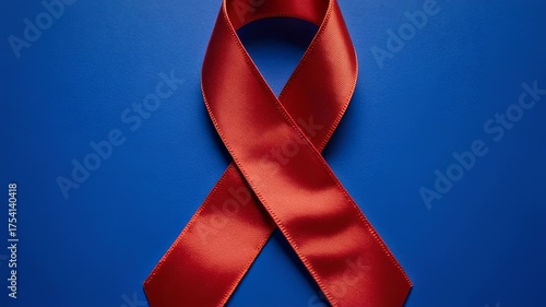 Wallpaper Mural Red ribbon against blue background, centered Torontodigital.ca