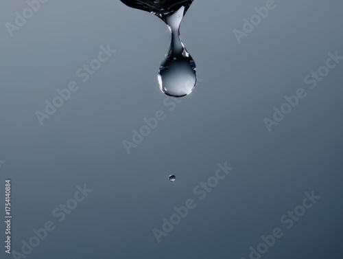 Wallpaper Mural Hanging water droplet and smaller one falling below Torontodigital.ca