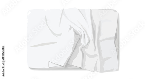 Elevated perspective showcases a pristine white bed with subtly creased sheets inviting restfulness depicting comfort