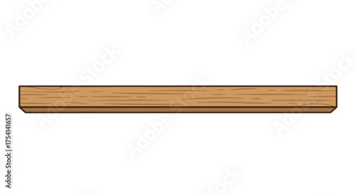 Isolated illustration of a wooden plank ideal for construction projects and design projects