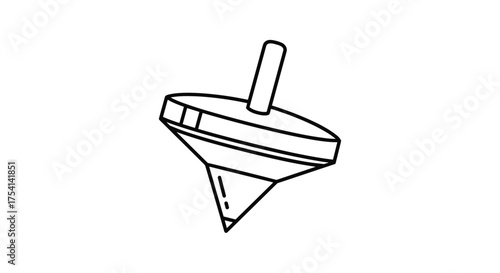 A simple drawing of a spinning top toy.