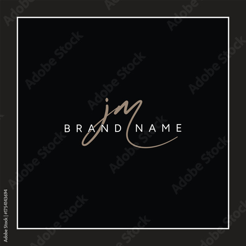 JM Signature Logo - Handwritten Vector Logo Template for JM Alphabet