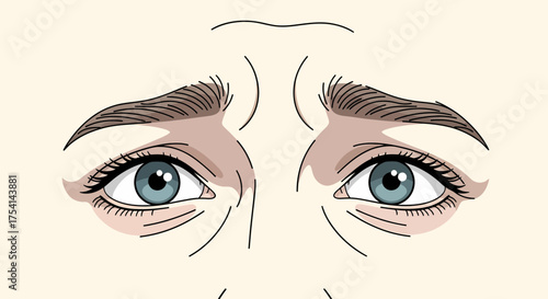 Expressive Eyes Conveying Sadness And Worry For Creative Illustration