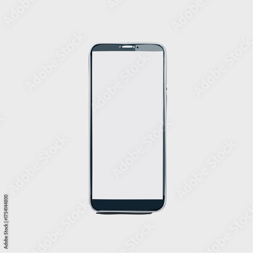 Modern Smartphone with Blank Screen on White Background.