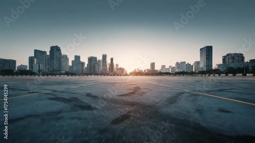 Urban Horizon: A sweeping panorama of a modern city skyline at dawn, showcasing architectural marvels against a serene, open sky.