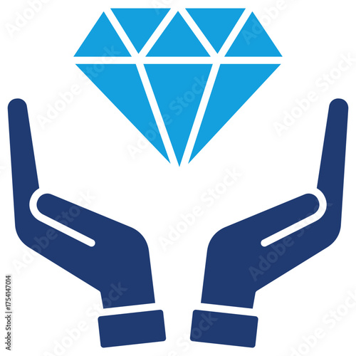 Brand Values Flat Blue Icon