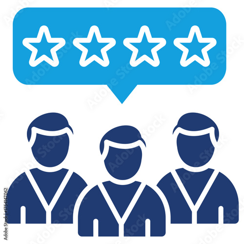 Loyal Customers Flat Blue Icon