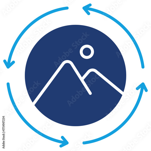 Rebranding Flat Blue Icon