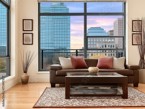 Luxury penthouse interior w...