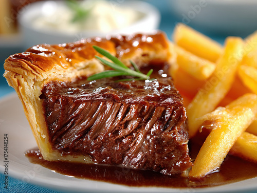 steak pie and chips: A hear...
