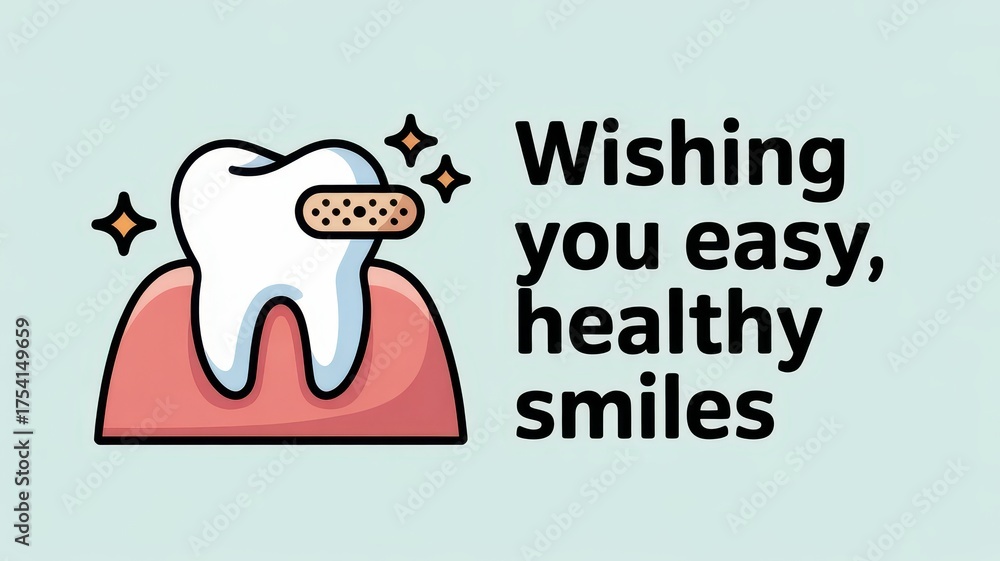 Obraz premium Wishing for healthy smiles with a cheerful dental greeting card perfect for get well soon wishes. Geriatric Tooth Fairy Day