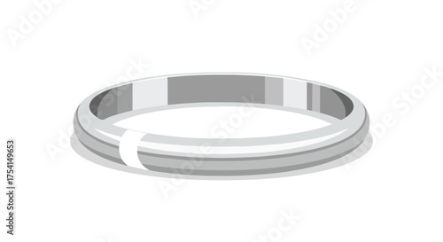 Elegant silvery ring illustration showcasing minimalist design aesthetics and subtle chromatic gradients for graphic design purposes
