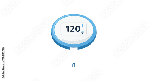 Modern water meter icon with digital display showcasing consumption reading and design elements emphasizing conservation and efficiency for utility