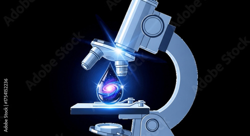 Microscope galaxy research science space exploration universe discovery scientific analysis tool study lab view