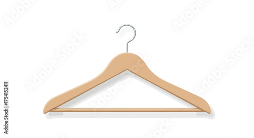 Minimalist wooden clothes hanger illustration on a clean white backdrop creating a sense of order and preparedness
