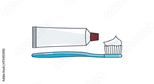 Toothbrush with toothpaste on a white backdrop showcasing dental hygiene and oral care for a bright and clean smile