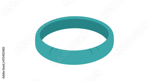 Minimalist teal torus: A solitary geometric form rendered with soft shadows and clean simplicity, evoking a sense of placid modernism