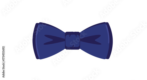 Elegant navy blue bow tie illustration showcasing formal style and refined attire, representing occasions and classic fashion aesthetics on a clean
