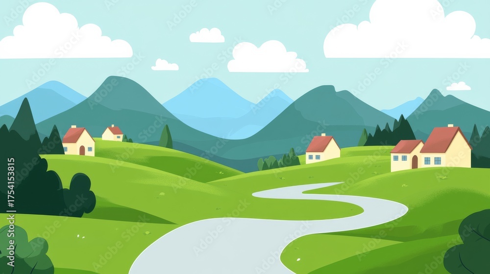 Fototapeta premium Pastoral rural scenery