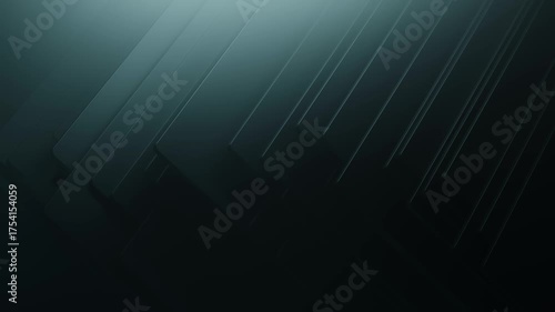 Minimal 3D render of overlapping black panels in ambient light. Diagonal composition and matte texture create a calm, mysterious, and futuristic atmosphere. Ideal for digital backgrounds.