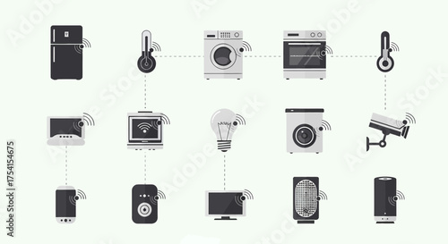 Smart Home Devices Seamlessly Connected Through Wireless Technology