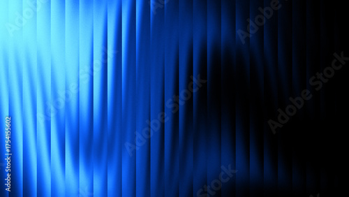Vibrant blue glass refraction textured background with a rippled abstract gradient effect and shiny blurred light pattern