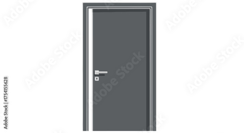 Modern architectural gray door with white trim, illustrating secure access and contemporary design elements for buildings and homes