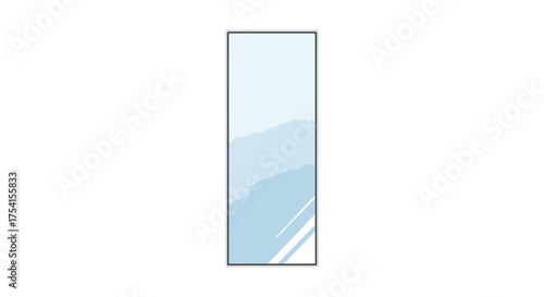 Minimalist full-length mirror illustration for interior decor and personal grooming visualization