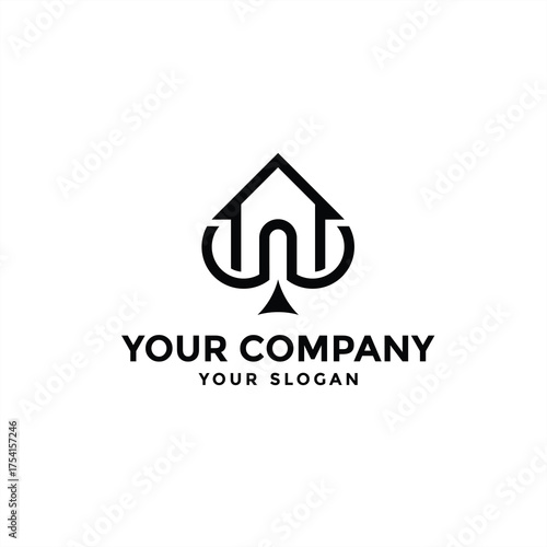 Real estate Sleek and modern shovel design that appeals to luxury home buyers and sellers