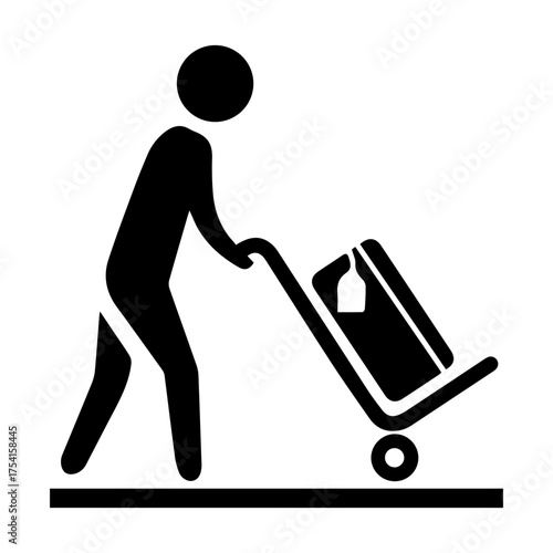 Person with luggage cart