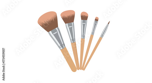 Elegant assortment of cosmetic brushes displayed against a pristine backdrop for refined beauty application
